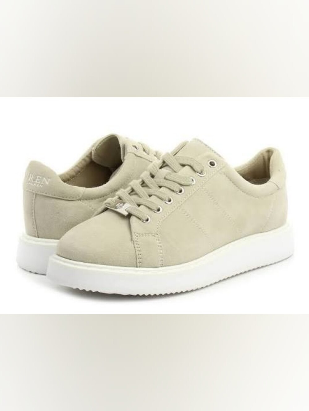 Ralph Lauren Angeline Suede Sneaker in Taupe